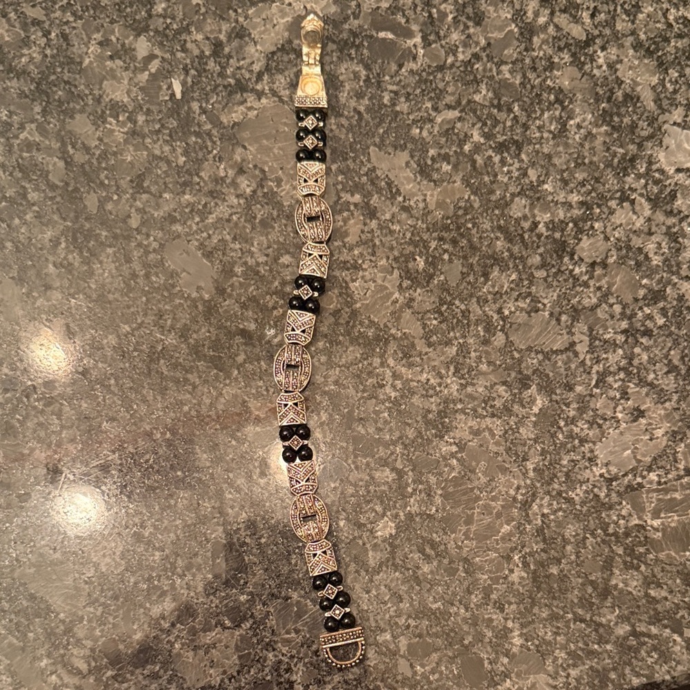 Premier Designs - Vintage Black and Silver Bracelet